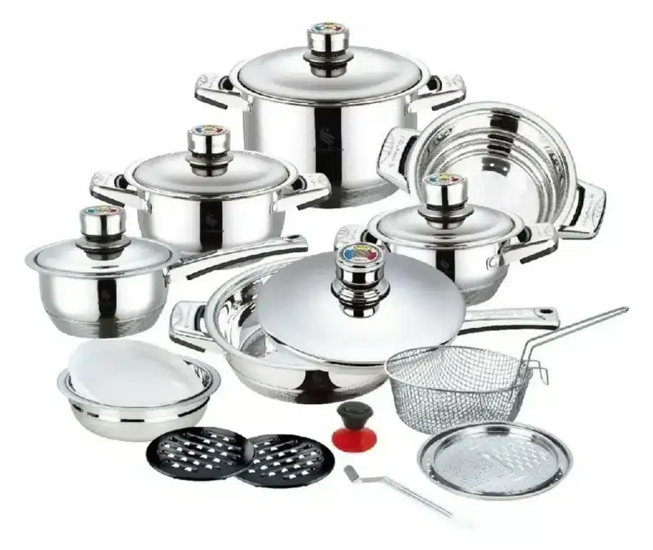 Set De Ollas Y Accesorios Swiss Home 21 Piezas En Acero - Imagen 4