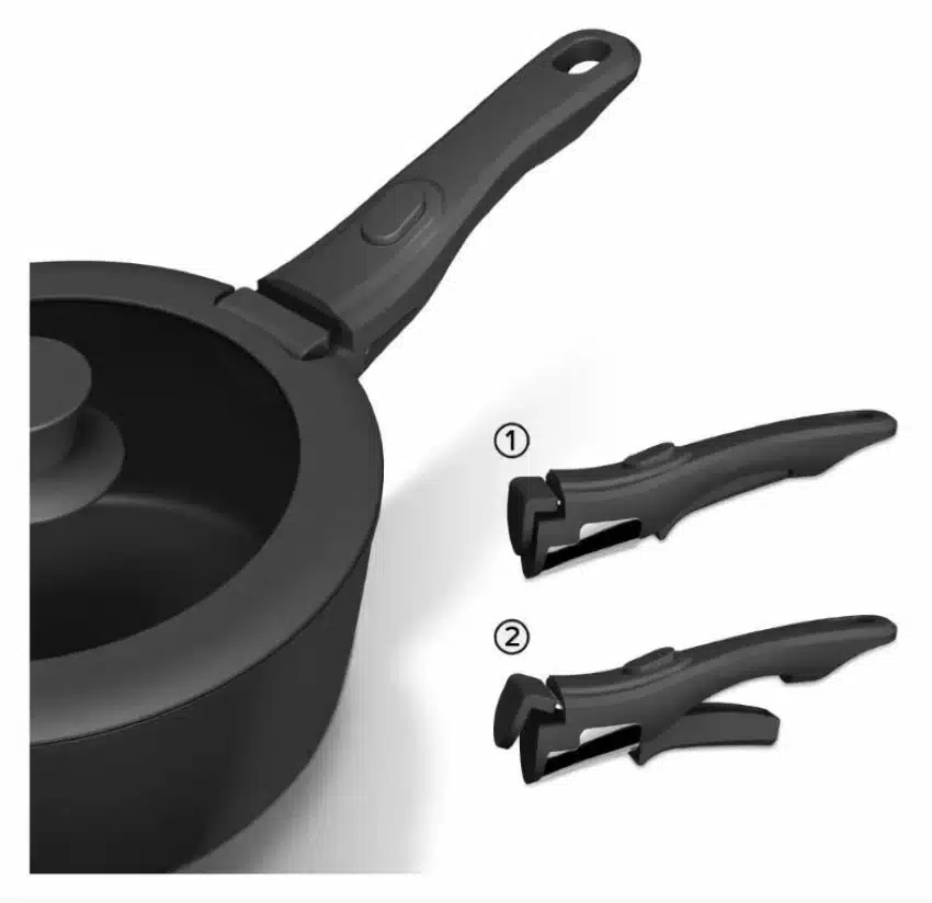 Juego Ollas Antiadherentes Aluminio Mango Extraíble 11 Pz Negro - Imagen 4