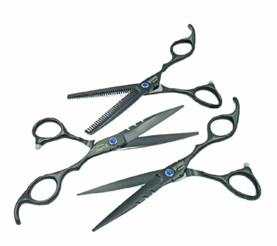 Kit de Tijeras Diamantado Negro Peluquería Profesional Roterbart Professionell - Imagen 6