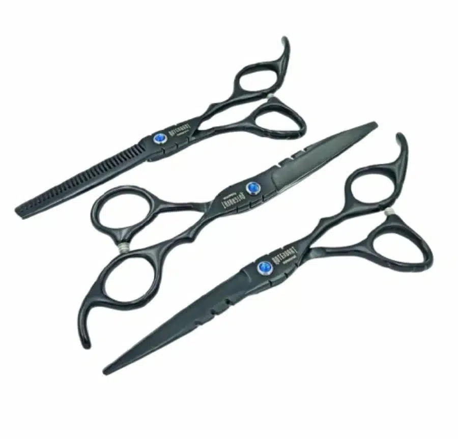 Kit de Tijeras Diamantado Negro Peluquería Profesional Roterbart Professionell - Imagen 3