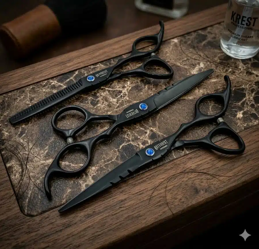 Kit de Tijeras Diamantado Negro Peluquería Profesional Roterbart Professionell - Imagen 4