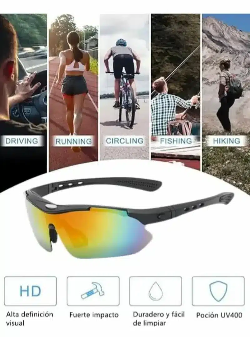 Gafas Deportivas Polarizadas Set 5 Lentes Intercambiables - Imagen 5