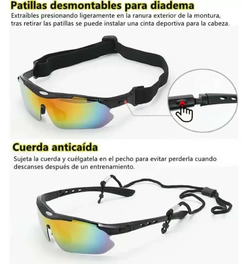 Gafas Deportivas Polarizadas Set 5 Lentes Intercambiables - Imagen 4