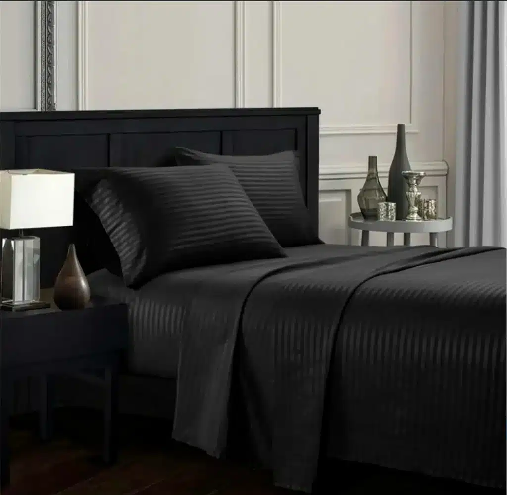 Sabanas Cama King Negro Lujo Mas 1 Almohada De Gel Refrescante - Imagen 4