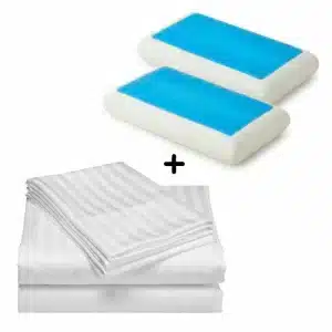 Sabanas Cama King Blanco Lujo Mas Dos Almohadas De Gel Refrescante