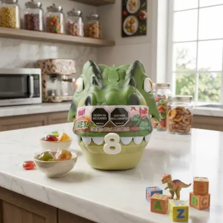 CABEZA DE DINOSAURIO CON GELATINAS