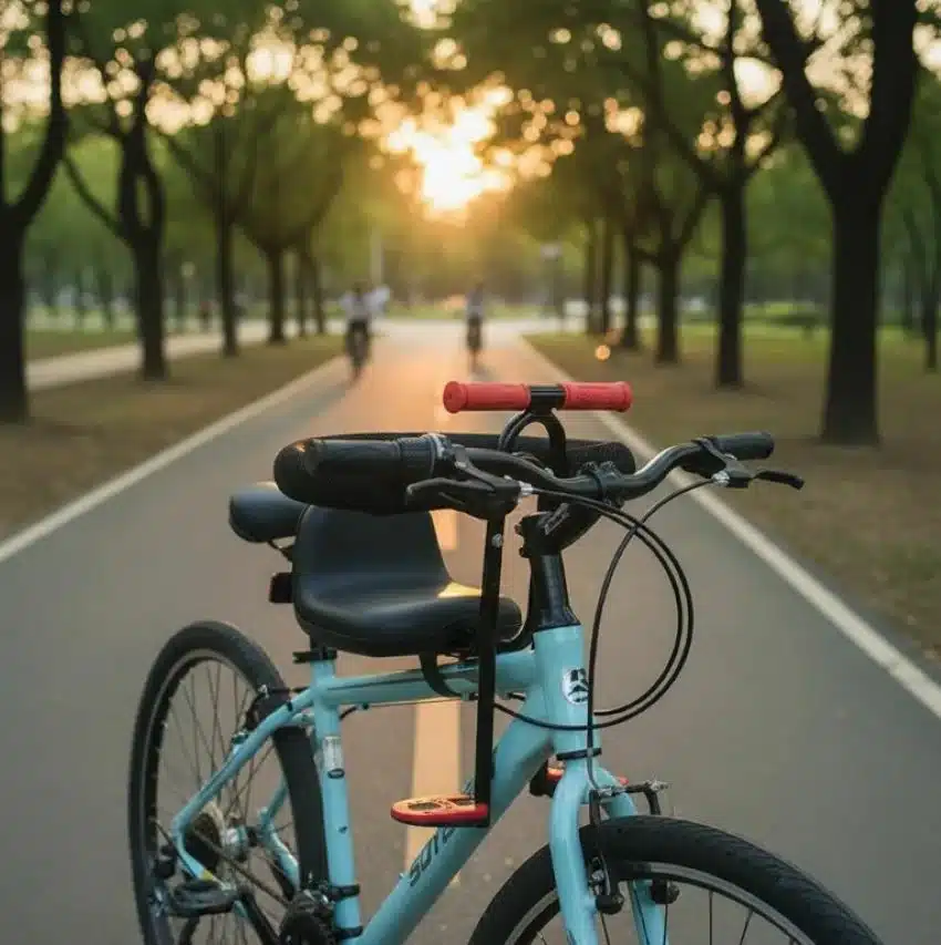 Silla Para Bicicleta Infantil Delantera Con Baranda Y Reposapiés - Imagen 3