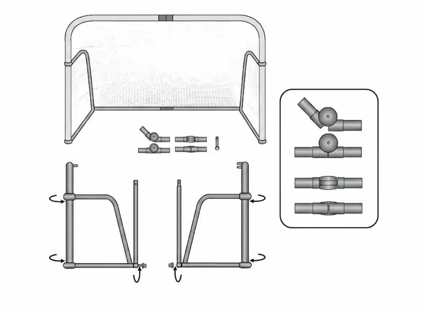 Portería Arcos de entrenamiento plegable de aluminio de 150x92cm - Imagen 5