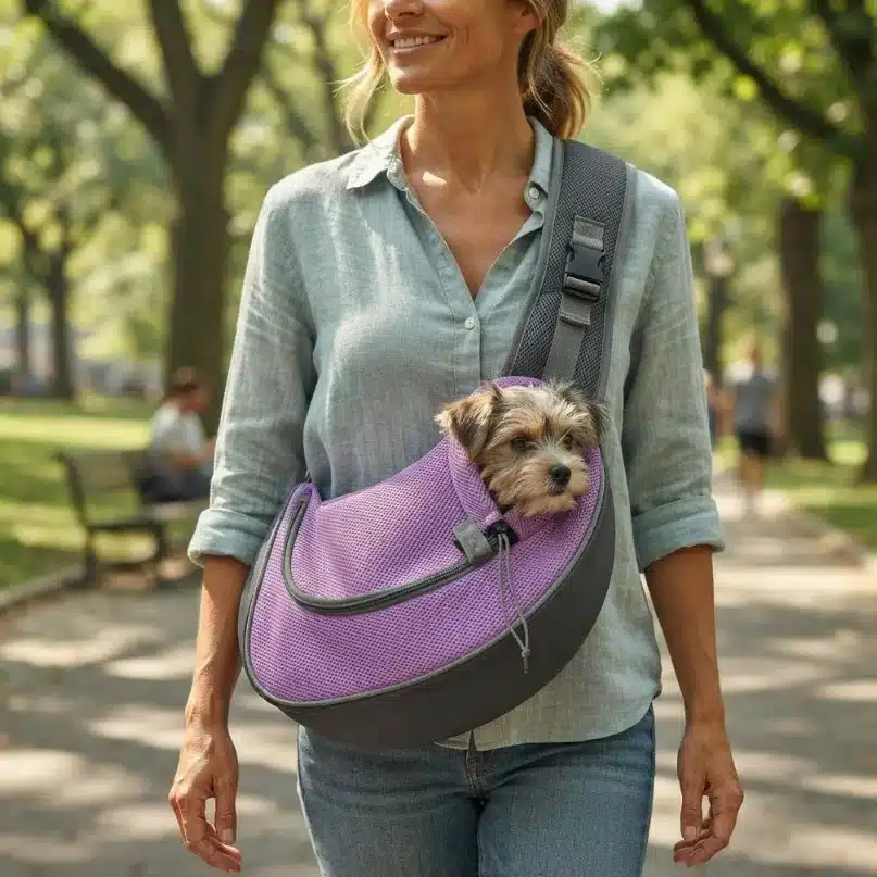 Bolso Cargador Para Mascotas Pequeña Manos Libres - Imagen 4