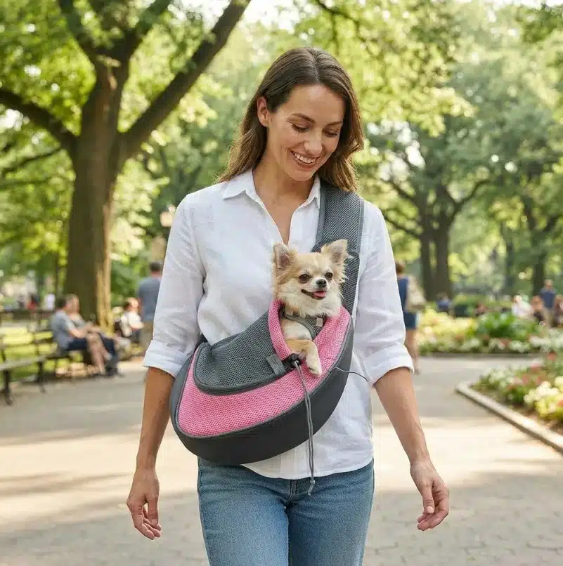 Bolso Cargador Para Mascotas Pequeña Manos Libres - Imagen 2