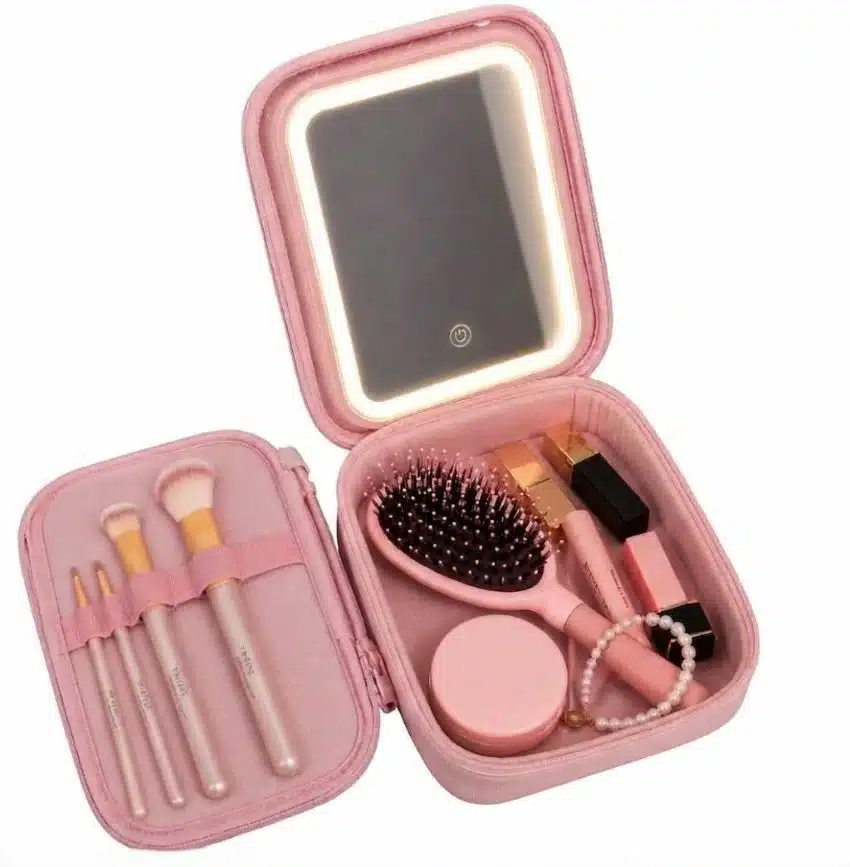 Estuche De Maquillaje Con Espejo Neceser Luz Led - Imagen 3