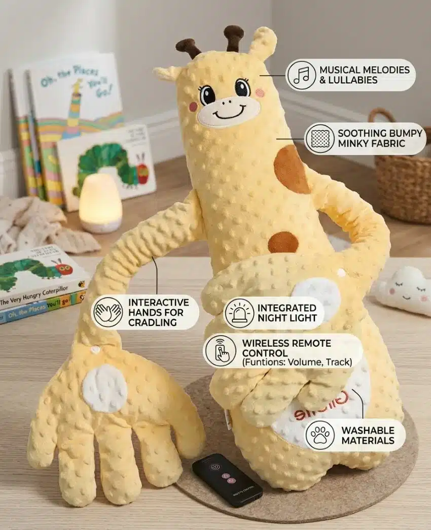 Almohada Peluche Abrazador Arrullador Palma Con Movimiento - Imagen 2