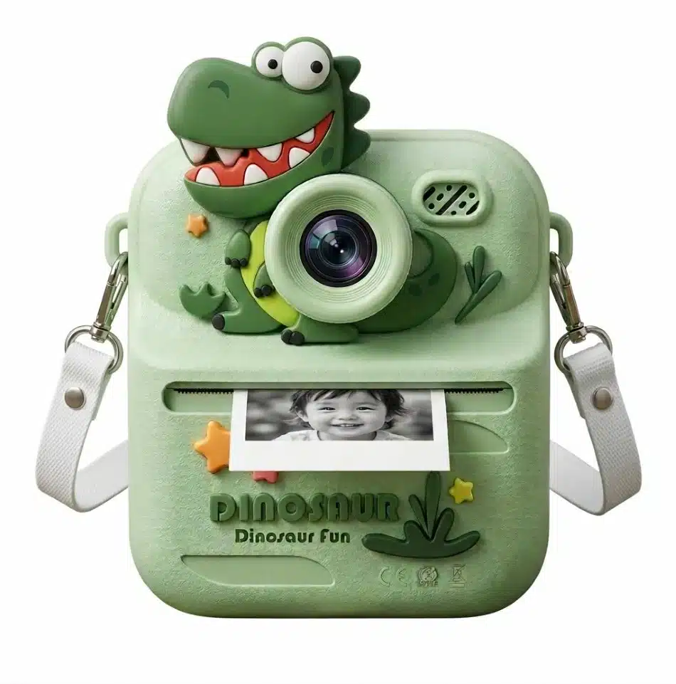 Cámara De Impresión Instantánea Para Niños Dinosaurio Verde - Imagen 5