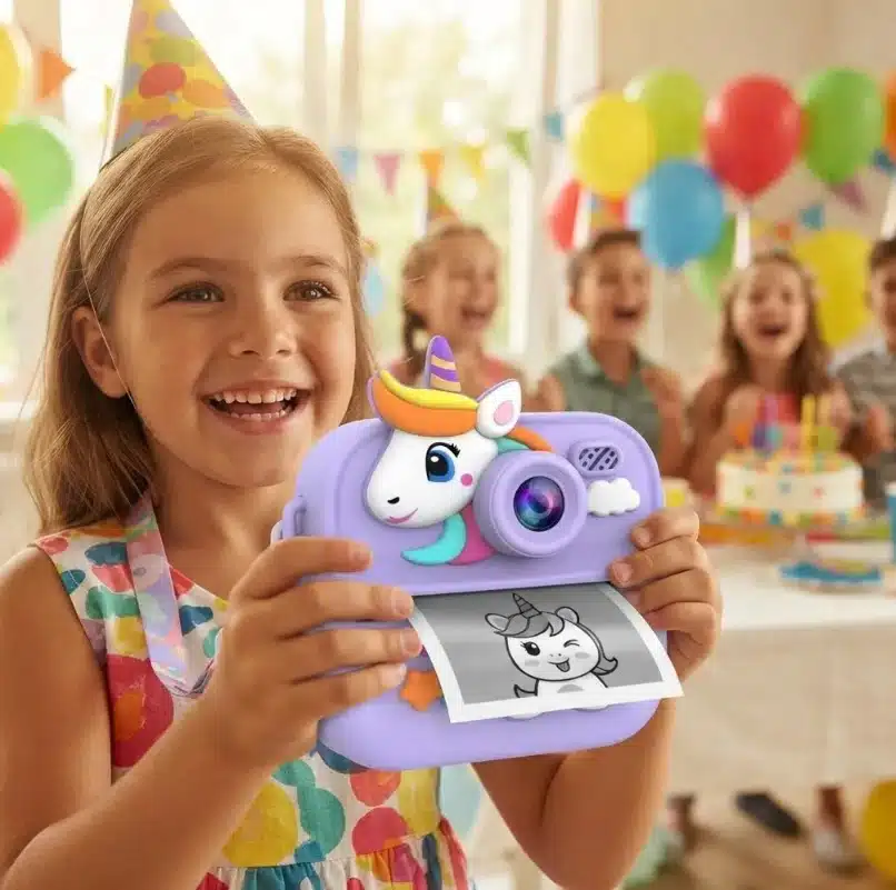 Cámara De Impresión Instantánea Para Niños Unicornio Morado - Imagen 2