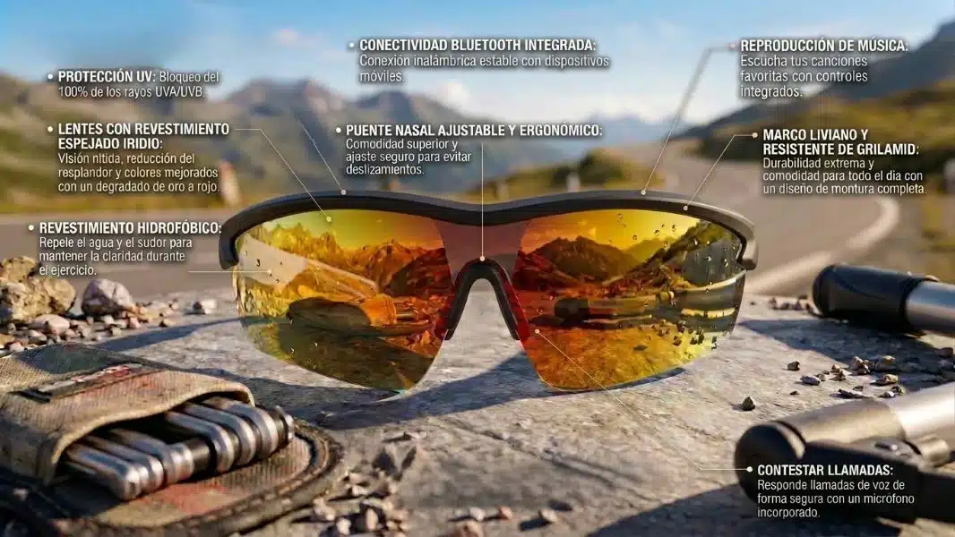 Gafas Deportivas Inteligentes Con Bluetooth iGlass T07-3 - Imagen 2