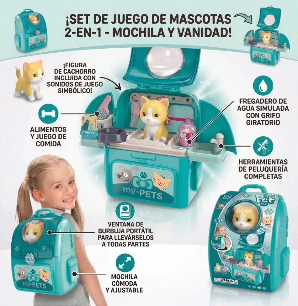 Maleta De Gato Juguete Set Veterinaria Niños Mascota - Imagen 8