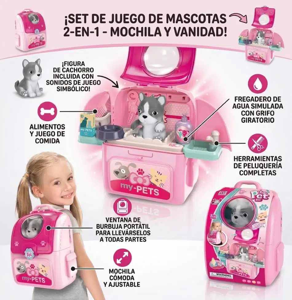 Maleta De Perro Juguete Set Veterinaria Niños Mascota - Imagen 2