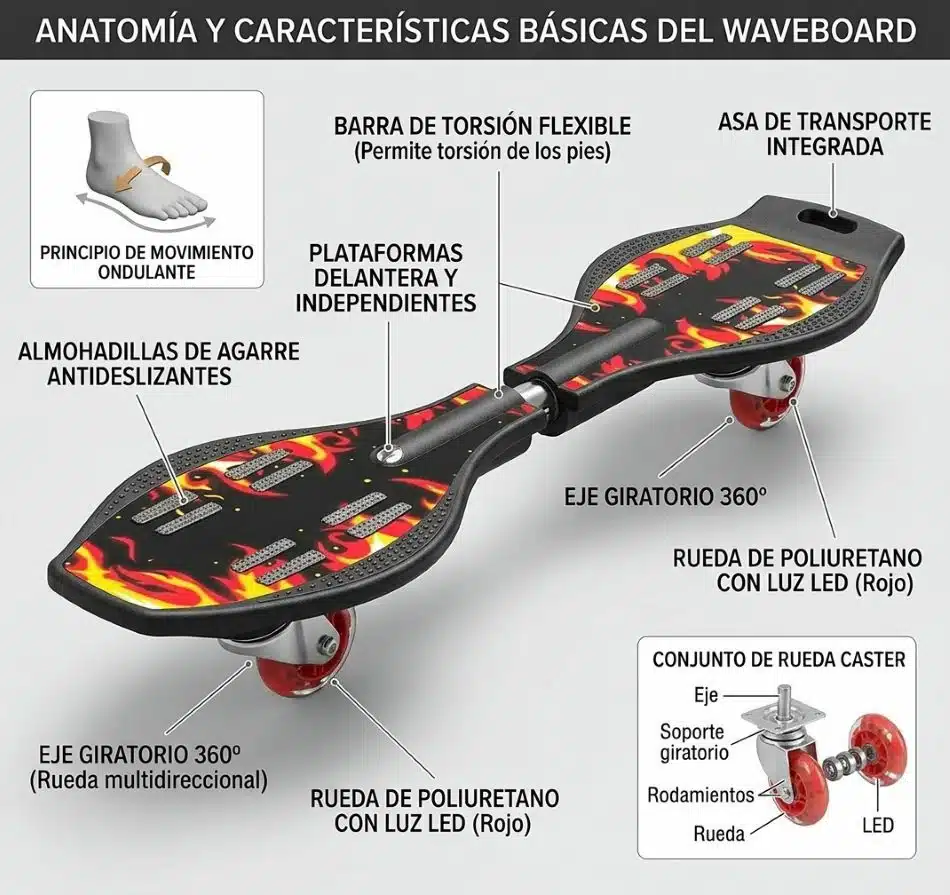 Patineta 2 Ruedas Skate Waveboard Acrobacias Niños Y Jóvenes - Imagen 2