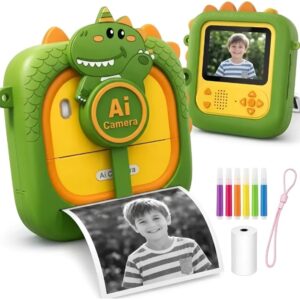 CAMARA INSTANTANEA NIÑOS CON IA DINOSAURIO