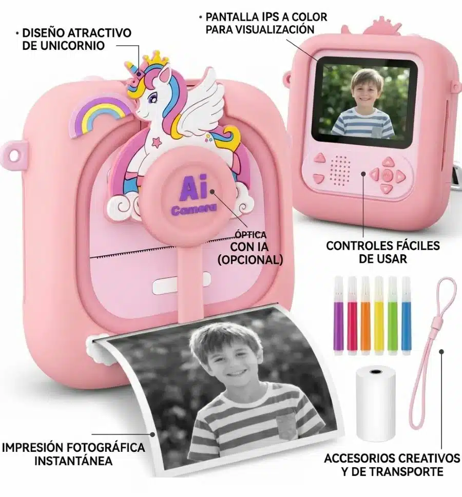 Cámara Instantánea De Unicornio Para Niños Con IA Incluida - Imagen 2