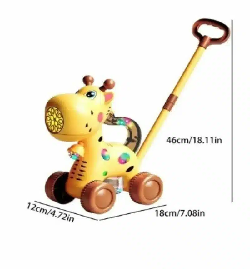 Carro Caminador De Burbujas De Empuje Musical Y Con Luces Para Niños Jirafa - Imagen 5