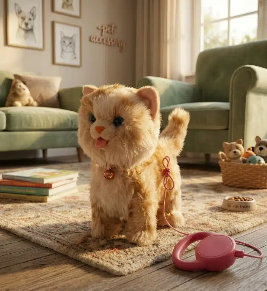 Gato Peluche Interactivo Camina Mueve La Cola Y Saca Lengua - Imagen 5