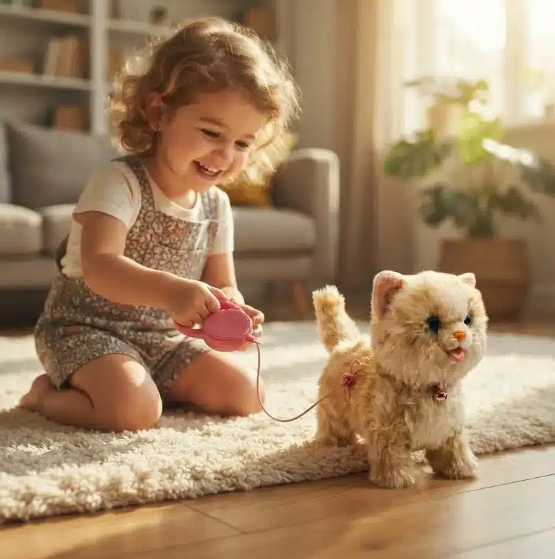 Gato Peluche Interactivo Camina Mueve La Cola Y Saca Lengua - Imagen 3