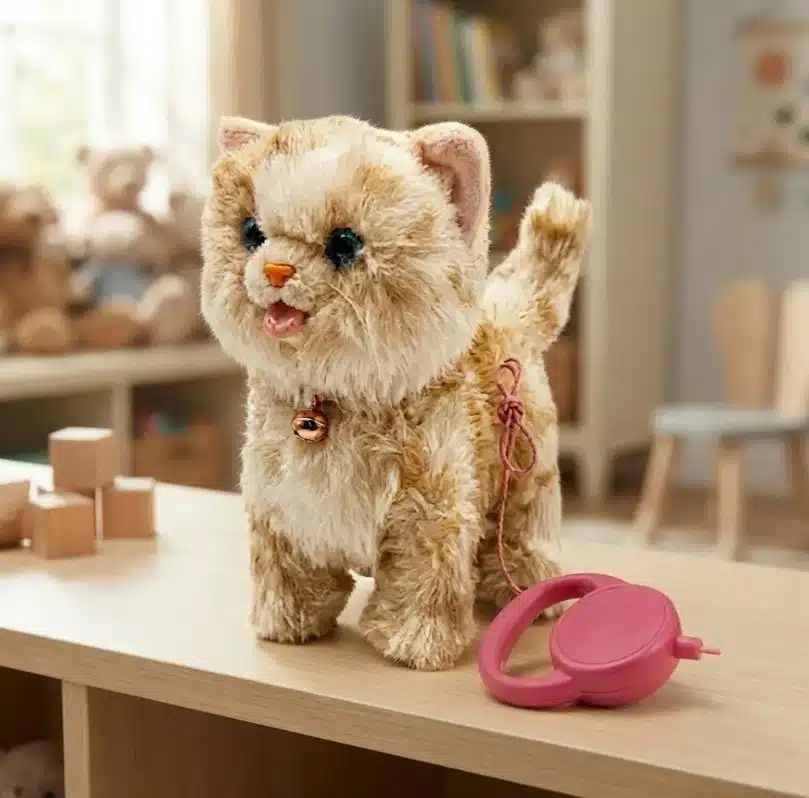 Gato Peluche Interactivo Camina Mueve La Cola Y Saca Lengua - Imagen 4