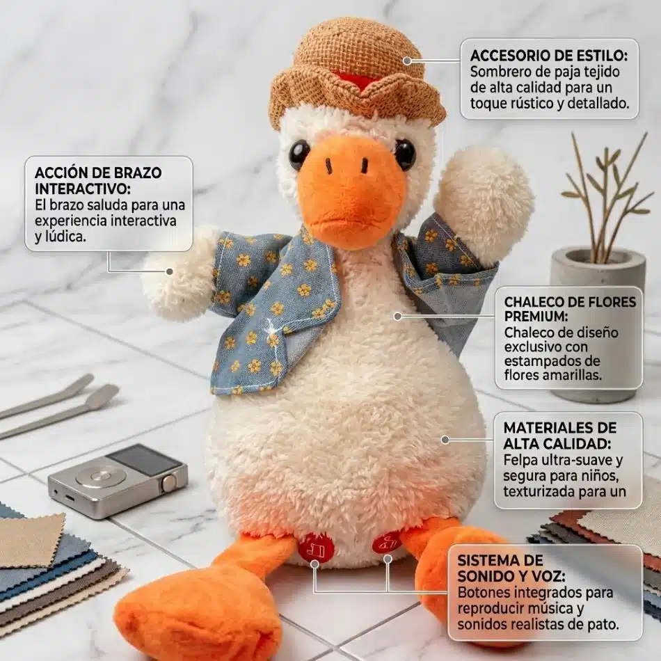 Pato Que Repite Lo Que Dices Bailarín Con Melodías Divertido - Imagen 2