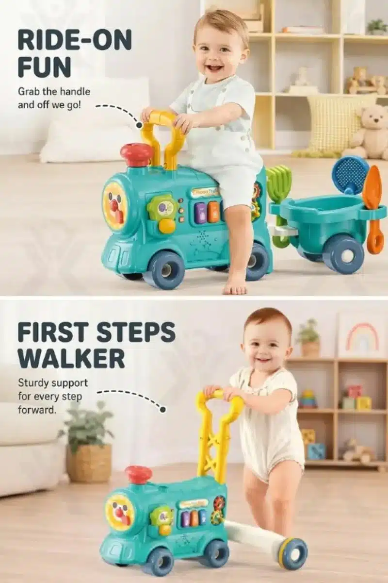 Tren Caminador Didáctico Con Luces Y Sonidos 3 En 1 Bebes - Imagen 3