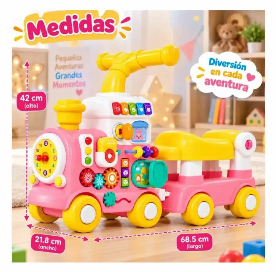 Tren Caminador Didáctico Con Luces Y Sonidos 5 En 1 Bebes - Imagen 4