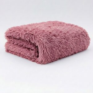 Cobija Manta Fluffy Doble Faz Térmica Peluda Vino Claro